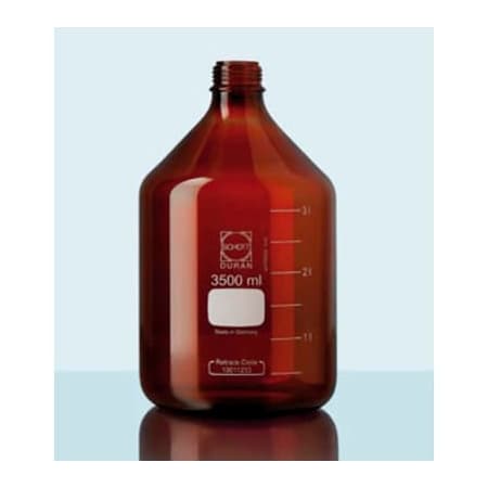 Cp Lab Safety. Duran PURE Bottle Only, Amber Borosilicate Glass, GL45, 2 Liter, Case of 10 818066301